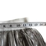 Alice + Olivia  Mikaela Silver Metallic Pleated Midi Skirt Size 0 Photo 5