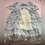 Lolita Blue and White Rococo Marie Antoinette Lace Midi Dress Size M Photo 1
