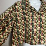 Vintage Blouse DIY Crop Top‎ Block Pattern Long Sleeve Funky Button Photo 9
