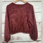 Altar'd State Womens Crop Blush Fuzzy Sweater Size Medium Long Sleeve Pullover Photo 3