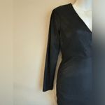 Likely  Gwendolyn Ruched Black Metallic Shimmer Mini Dress Photo 8