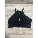 Nike  Indy Dri-Fit Lattice Sports Bra Size Small Black Halter Athleisure Swoosh Photo 2