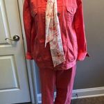 Jessica London Vintage Pink Coral Denim 2 Piece Set Jacket & Jeans Size 12-14 Photo 0