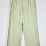 Wilfred Aritzia  The Effortless Pant Linen Size 12 Sage Green Wide Leg High Rise Photo 0