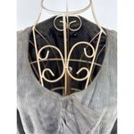 Hugo Boss Women's Goat Leather Suede Jacket Blazer Gray Green Size 6 vintage Photo 10