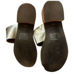 Latigo  Tapas Gold Metallic and Brown Braided Leather Slip On Sandal Photo 2