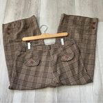 Plaid Crop Pants mid rise straight leg womens Brown size 10 transitional preppy Photo 4