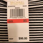 MICHAEL KORS Dress Women’s Size XS MK Coke Shoulder Short Sleeve Striped Dress Black Photo 1