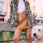 Free People  Faux Leather A-Line Mini Skirt Photo 2