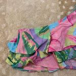 Farm Rio  NWT Beach Vibe Multicolor Top blue pink green ruffle women’s size L Photo 6