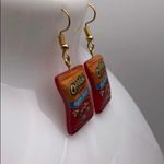 Cute Cheetos Chip Bag Earrings Orange Photo 1