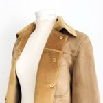 Vintage Y2K Faux Suede Coord Set with Faux Fur Lining in Camel | Size 4 Tan Photo 7