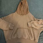 American Eagle Distressed Pullover Hooded Sweatshirt Brown Photo 0