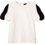 Victoria Beckham for Target‎ ivory & black scalloped sleeve blouse womens large Photo 0
