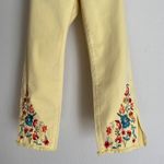 Tribal sz 4 audrey 70s mid rise straight capri floral‎ jean pants Yellow Photo 2