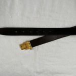 Vintage Christian Dior Brown Leather Belt With Gold Photo 9
