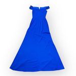 THE FASHION POET Off the Shoulder Gown Women's XS Blue Slit Maxi Short Sleeve Photo 2