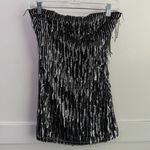 Urban Outfitters NWT  SILENCE + NOISE Black Drippy Sequin Strapless Mini Dress Photo 3