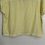 Rachel Zoe  100% Linen Yellow Button Down Shirt, Sz Large Photo 6