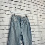 PacSun  Dad Jeans Straight Light Wash High Rise Distressed Women’s 24 Button Fly Photo 2