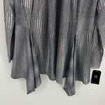 Clara Sun Woo Sheer Shimmer Drape Tunic Cardigan Size Small Silver NWT Photo 3