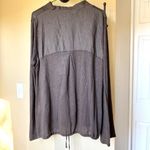 David Valls Lagenlook Linen Zip Front Shirt Cardigan Size M Brown Oversized Size M Photo 3