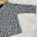 Eileen Fisher Ash Black Boucle Front Boxy Wool Mohair Chunky Knit Sweater Photo 4