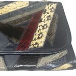 Vintage 70’s: Varon 𐮛 Snakeskin Patchwork Convertible Clutch Bag 𐮛 Midnight Photo 3