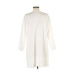 Eileen Fisher NWT Bracelet Sleeve Jacket in White Cotton Stretch Jersey XS Photo 1