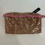 Lulus  Rose Gold Sequin Bustier Crop Top Size S NWT Party Holiday Strapless Photo 5