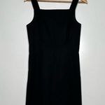 Theory  Black Stretch Wool Square Neck Sleeveless Dress Size 6 Photo 1