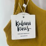 Kulani Kinis Bikini Top Medium NWT Crop Ribbed Mustard Swim Beach Rib Resort Photo 3