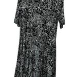 Chico's  Black Tropical Sailboat Print T-Shirt Dress Keyhole Neck Stretch Medium Photo 6