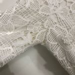Badgley Mischka  White Floral Lace Guipure Sweater Top Photo 4