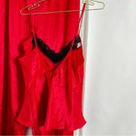 Private Luxuries Pajama Set Size Medium Vintage Red Scarlet 100% Polyester Lace Photo 2