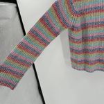 Philosophy Rainbow Striped Cotton Blend Crew Neck Pullover Knit Sweater Large Photo 2