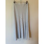 Chico's  Maxi Skirt Womens 2 Black White Striped Rayon Stretch Elastic Waist Photo 1