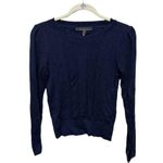 White House | Black Market Officer Blue Navy Cashmere Blend Crew Sweater Small Photo 2