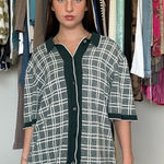 Abercrombie & Fitch  Plaid Knit Button-Up Shirt Photo 0