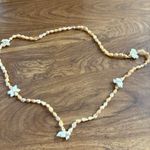 Shell Necklace With‎ Flower Details, Tropical Vacation Beachy Summer Style 30" Tan Photo 6