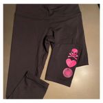 Lululemon Soulcycle Skull Heart Wunder Under Crop Leggings Sz 4 Black Photo 6