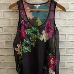 Van Heusen Women’s sheer floral sequin sleeveless blouse Small Photo 0