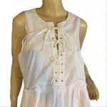 J.Crew  WHITE COTTON POPLIN TIERED LACE UP MINI DRESS NWT (XL) Photo 6
