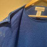 Alfred Dunner Blue Ombre Two for One Embellished Jewel Sweater Top Small NYE Photo 5