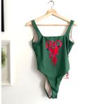 Farm Rio  NWT Anthropologie High Leg Green One Piece Swimsuit Size Small Photo 3