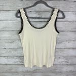 J. Crew Ribbed Tank with Contrast Size Small White Photo 1