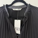ZARA {XS} NWT  Black Pleated Women's Top Photo 1