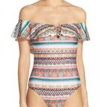 Becca Off the Shoulder Strapless Printed One Piece Swimsuit S Photo 6