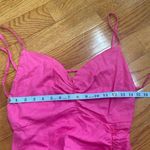 ZARA  PINK MAGENTA BEADED LINEN BLEND MINI DRESS OPEN BACK SZ M Photo 11