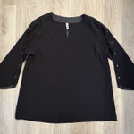 Blanque Blouse Women Black Medium Oversized Boxy Lagenlook Artsy Made in USA Photo 0